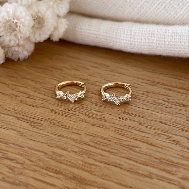 Aros «Albi» chapados en oro - Pendientes - Instants Plaisirs -Instants Plaisirs  Joyería