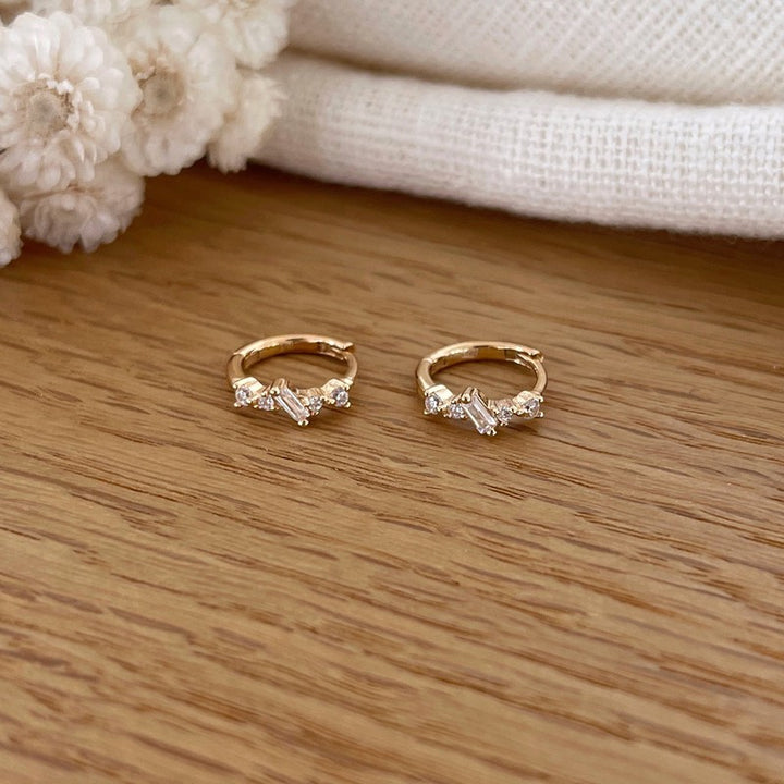 Aros «Albi» chapados en oro - Pendientes - Instants Plaisirs -Instants Plaisirs  Joyería