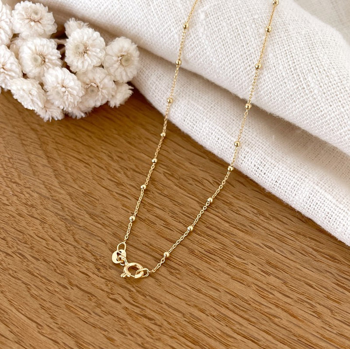 Collar «Vitali» chapado en oro-Collares-instants-plaisirs-Sin grabado-Cadena de bolas deInstants Plaisirs  Joyas