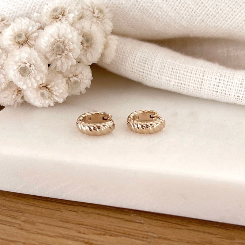 Mini aros «Rym» chapados en oro - Pendientes - Instants Plaisirs -Instants Plaisirs  Joyería