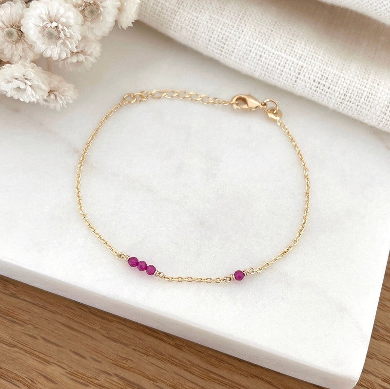 Pulsera «Antonin» rosa chapada enInstants Plaisirs  Joyas