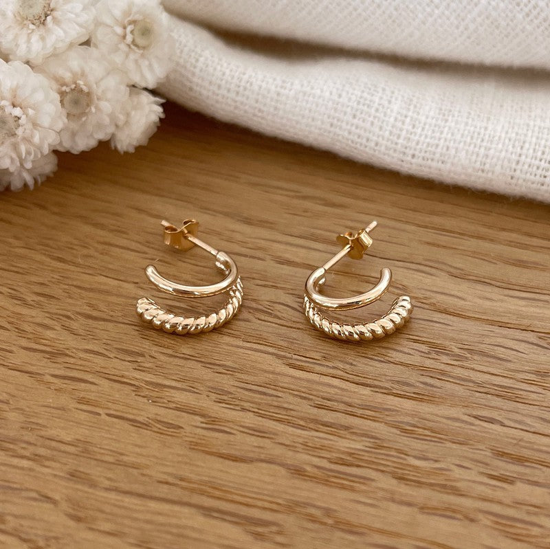 Pendientes «Clyde» chapados en oro-PendientesInstants Plaisirs  Joyería