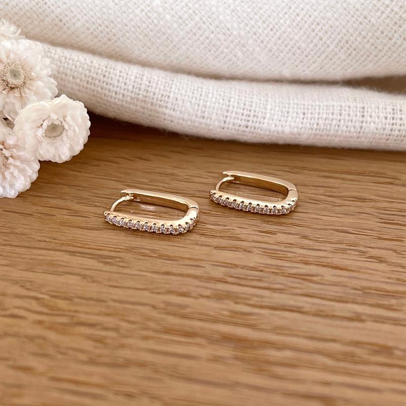 Pendientes de aro «Alphy» chapados en oro-PendientesInstants Plaisirs  Joyas