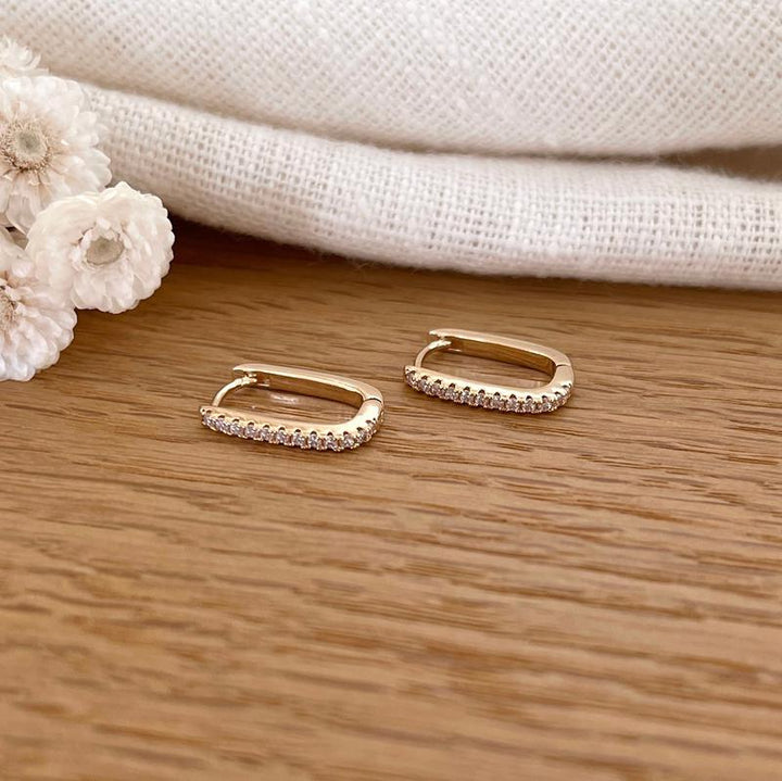 Pendientes de aro «Alphy» chapados en oro-PendientesInstants Plaisirs  Joyas