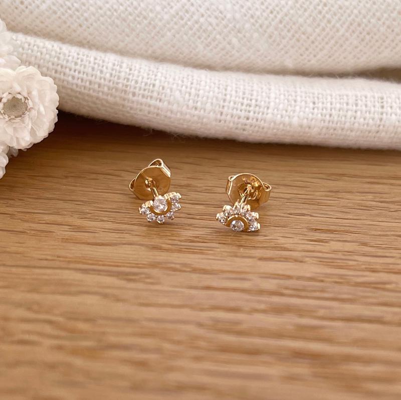 Pendientes «Soline» chapados en oro-PendientesInstants Plaisirs  Joyas