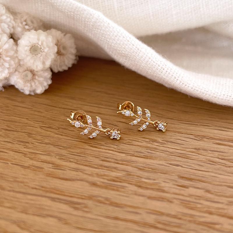 Pendientes «Divine» chapados en oro-PendientesInstants Plaisirs  Joyas