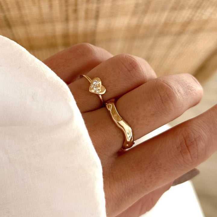 Anillo «Faustine» chapado en oro