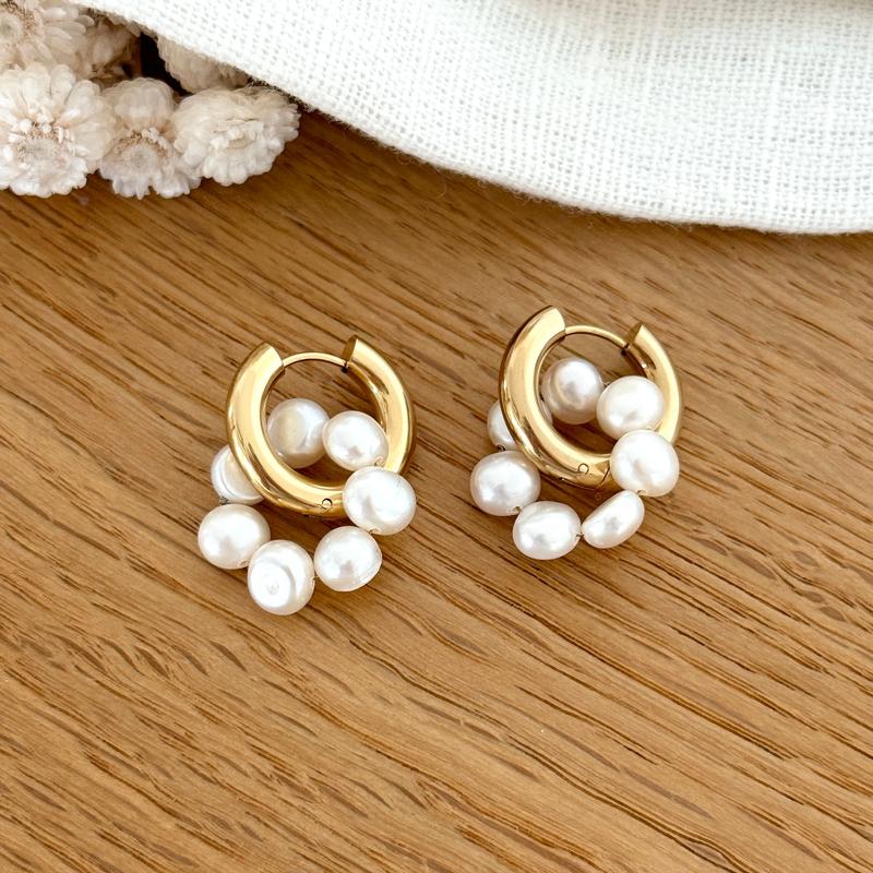 Aros «Avila» acero-PendientesInstants Plaisirs  Joyas