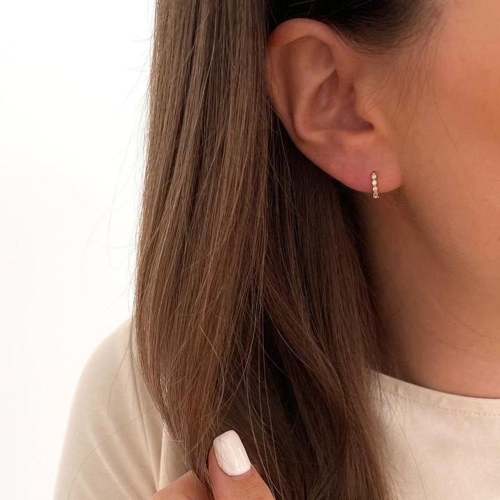 Mini aros «Ria» chapados en oro - Pendientes - Instants Plaisirs -Instants Plaisirs  Joyería