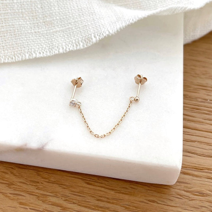 Pendiente mono «Dani» chapado en oro-PendientesInstants Plaisirs  Joyería