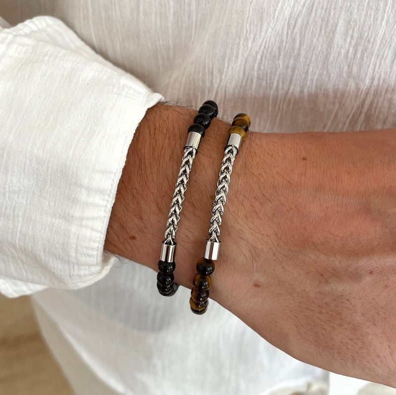 Pulsera «Jules» ágata negraInstants Plaisirs  Joyas