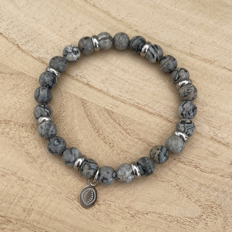 Pulsera «Peter» de ágata grisInstants Plaisirs  Joyas