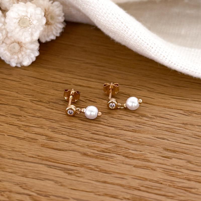 Pendientes «Nina» chapados en oro-PendientesInstants Plaisirs  Joyas