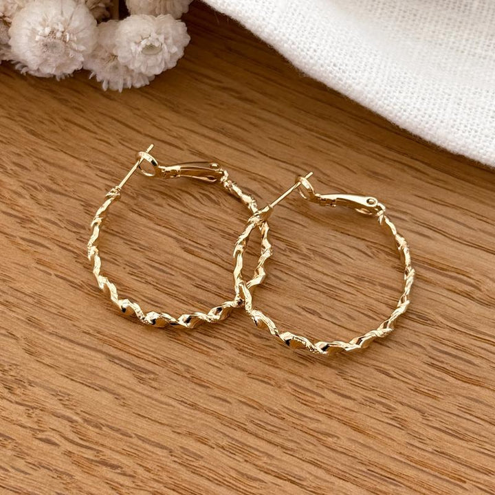 Aros «Camille» chapados en oro - Pendientes - Instants Plaisirs -Instants Plaisirs  Joyería
