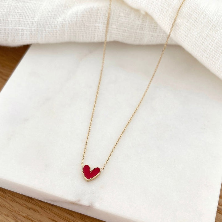 Collier "Louka" rouge acier-Colliers-Instants Plaisirs • Bijoux-Instants Plaisirs | Bijoux