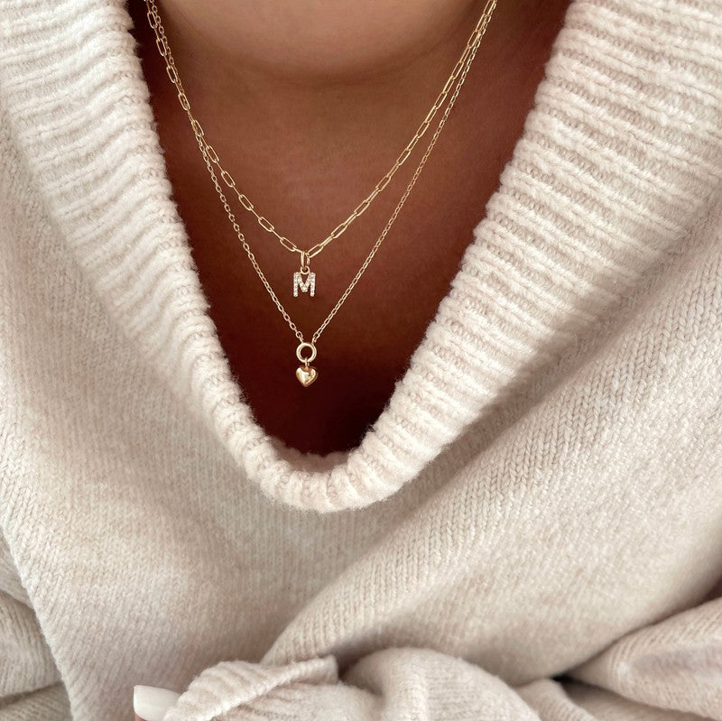 Collares con corazón y personalizables chapados en oro 