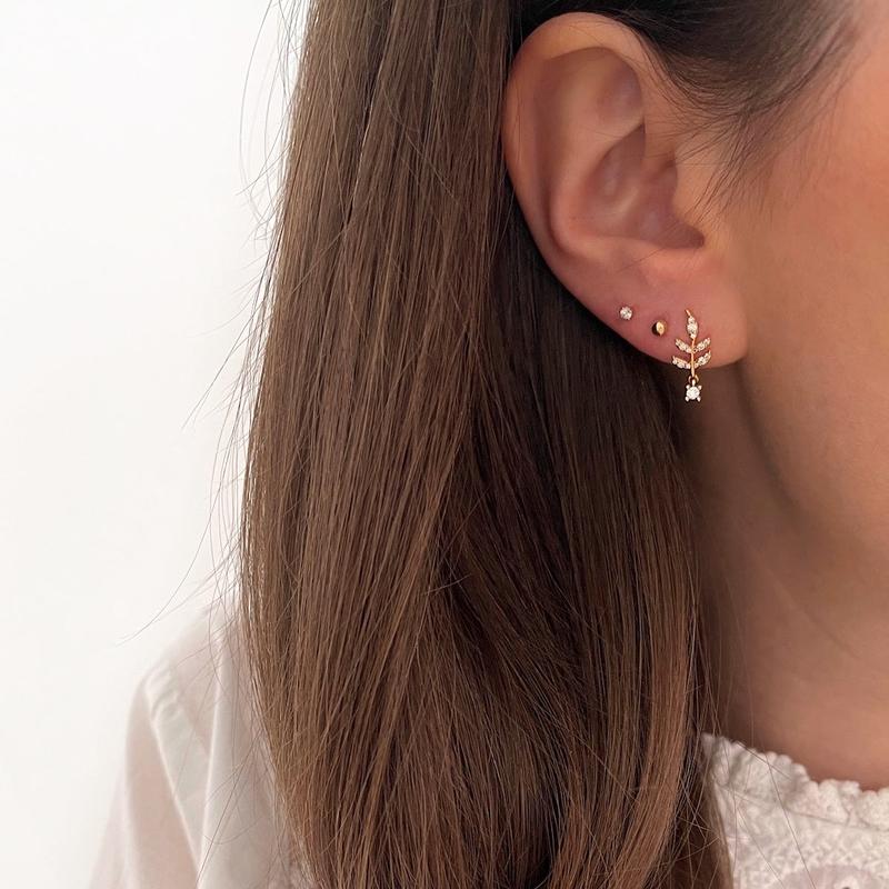 Pendientes «Divine» chapados en oro-PendientesInstants Plaisirs  Joyas