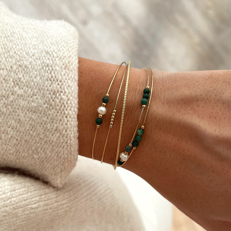 Brazalete «Charlie» acero jaspeInstants Plaisirs  Joyería