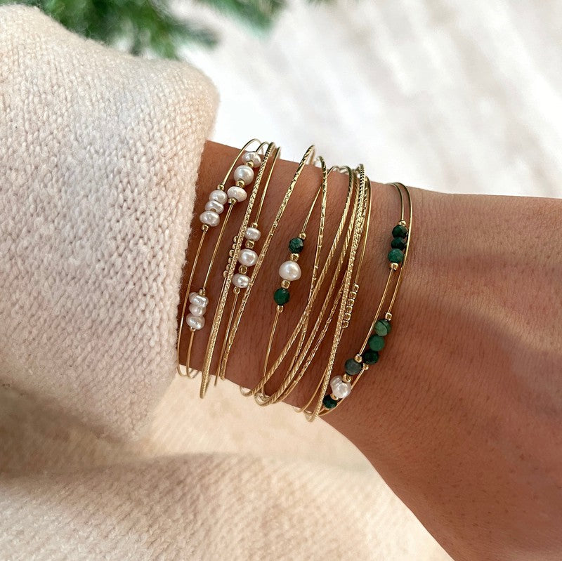 Brazalete «Charlie» acero jaspeInstants Plaisirs  Joyería