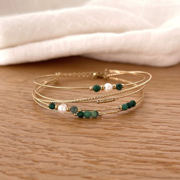 Brazalete «Charlie» acero jaspeInstants Plaisirs  Joyería