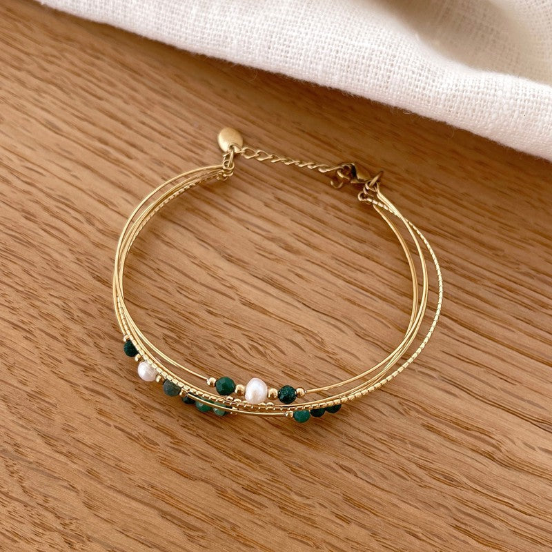 Brazalete «Charlie» acero jaspeInstants Plaisirs  Joyería