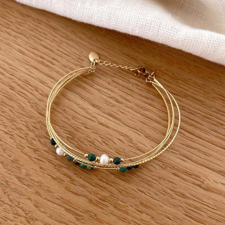 Brazalete «Charlie» acero jaspeInstants Plaisirs  Joyería