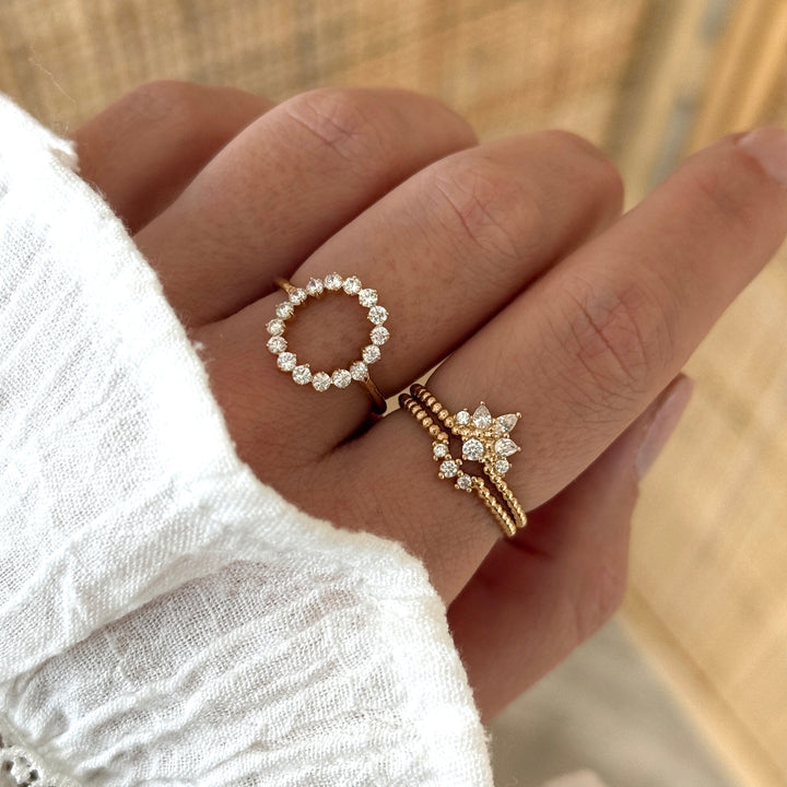 Anillo «Solene» chapado en oro