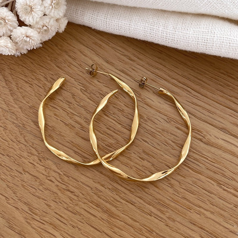 Aros «Alaia» acero-PendientesInstants Plaisirs  Joyas