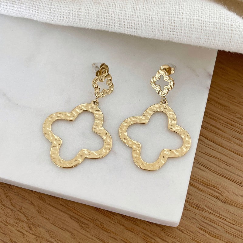 Pendientes «Fleurine» acero-PendientesInstants Plaisirs  Joyas