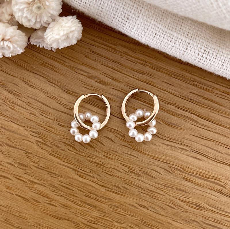 Pendientes de aro «Ninon» chapados en oro-PendientesInstants Plaisirs  Joyas