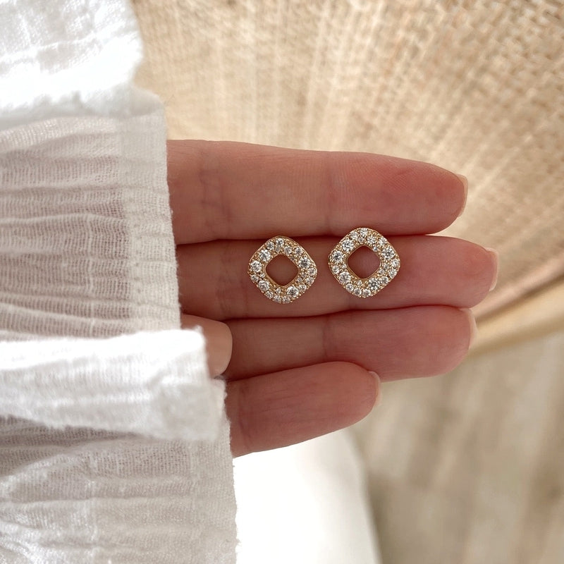 Pendientes «Laurie» chapados en oro-PendientesInstants Plaisirs  Joyería