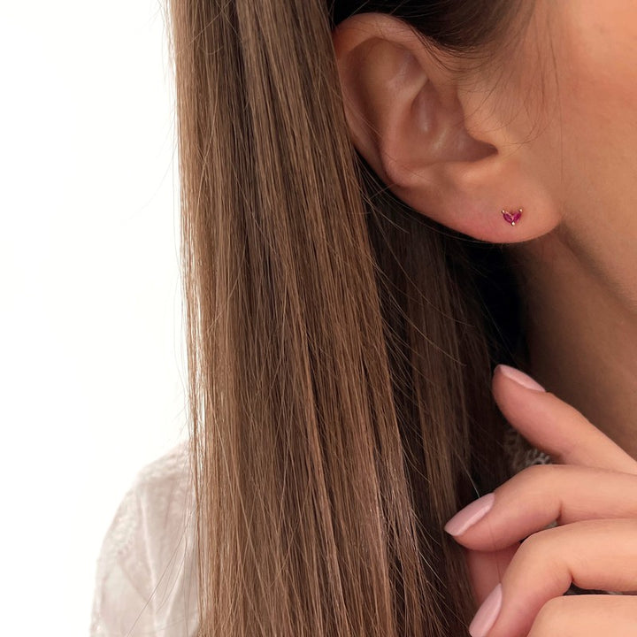 Pendientes «Lula» rosa chapados en oro-PendientesInstants Plaisirs  Joyas