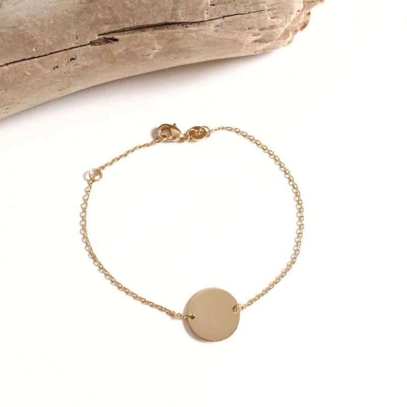 Pulsera «Medalla» chapada en oro instants-plaisirs 