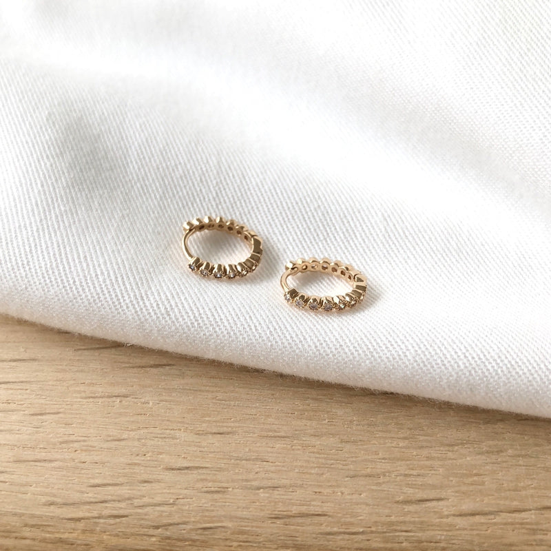 Mini aros «Ria» chapados enInstants Plaisirs Joyería