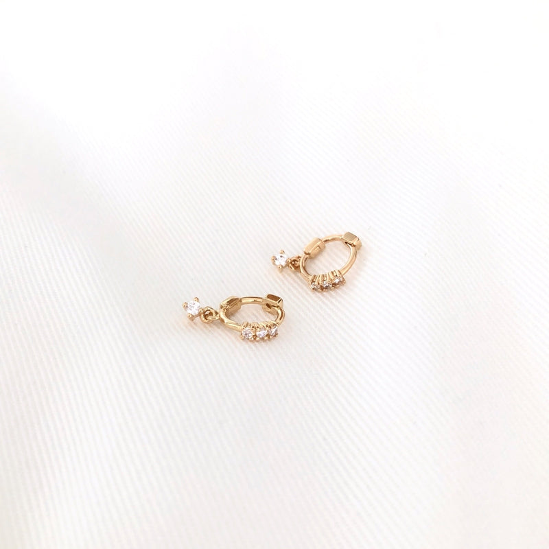 Mini aros «Erika» chapados enInstants Plaisirs Joyas