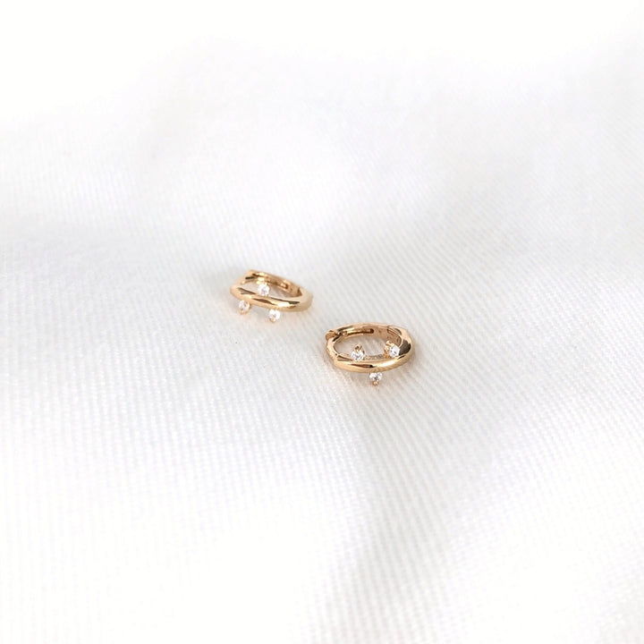 Mini aros «Lyra» chapados enInstants Plaisirs Joyería