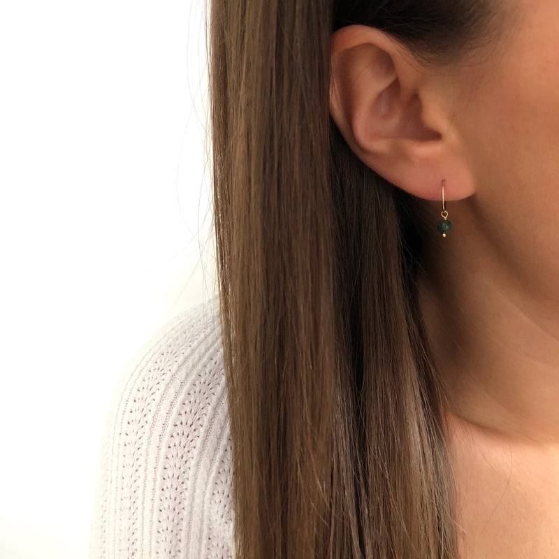 Broche «Lucy» Ágata musgosa chapada enInstants Plaisirs Joyería