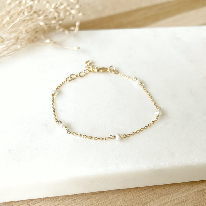 Pulsera «Perla» chapada enInstants Plaisirs Joyas