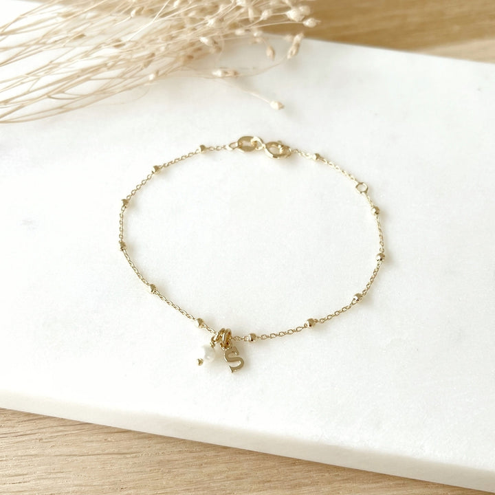 Pulsera «Ysée» chapada en oro - instantes-placeres - Una letra + unaInstants Plaisirs Joyería