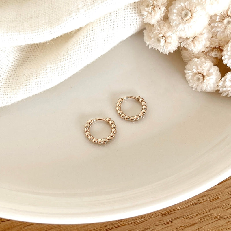 Mini aros «Lino» chapados en oro - Pendientes - Instants Plaisirs -Instants Plaisirs  Joyas