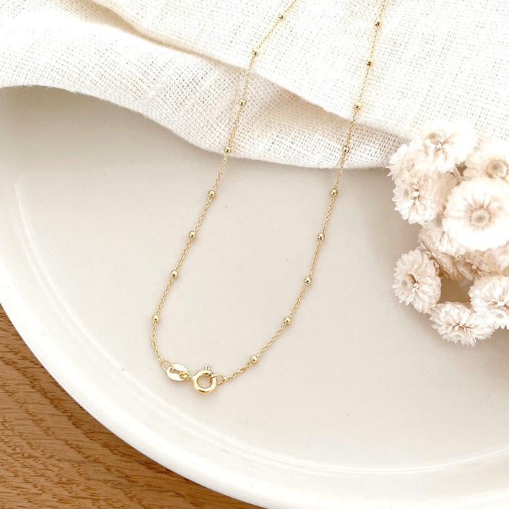 Collar «Mia» chapado en oro-Collares-instants-plaisirs-Cadena de bolas de 38Instants Plaisirs  Joyas