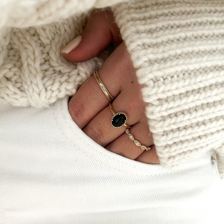 Anillo «Lena» chapado en oro -Instants Plaisirs Instants Plaisirs Joyas