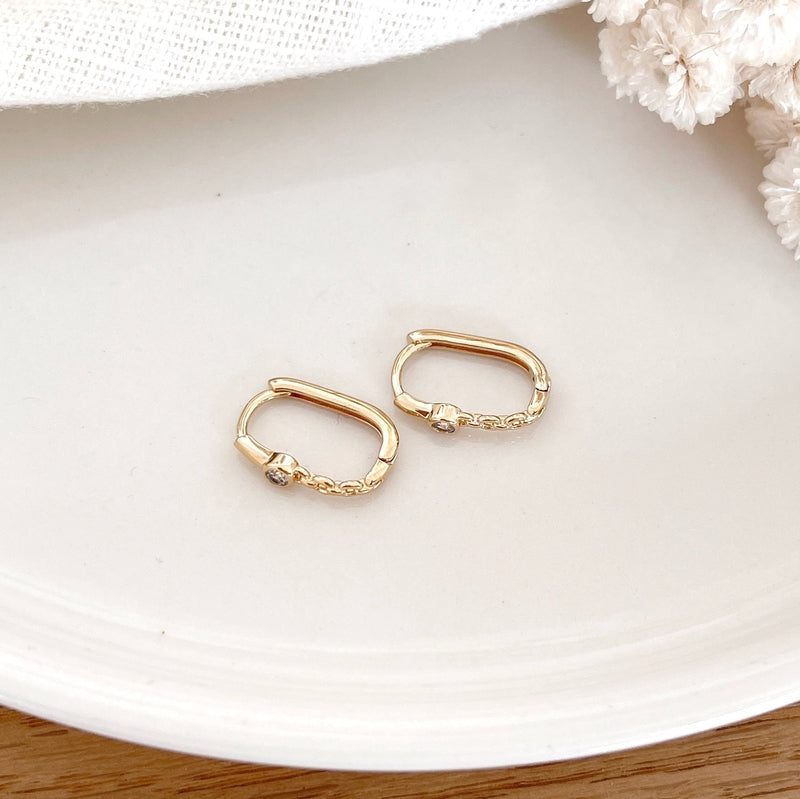 Pendientes de aro «Séverine» chapados en oro-PendientesInstants Plaisirs  Joyas