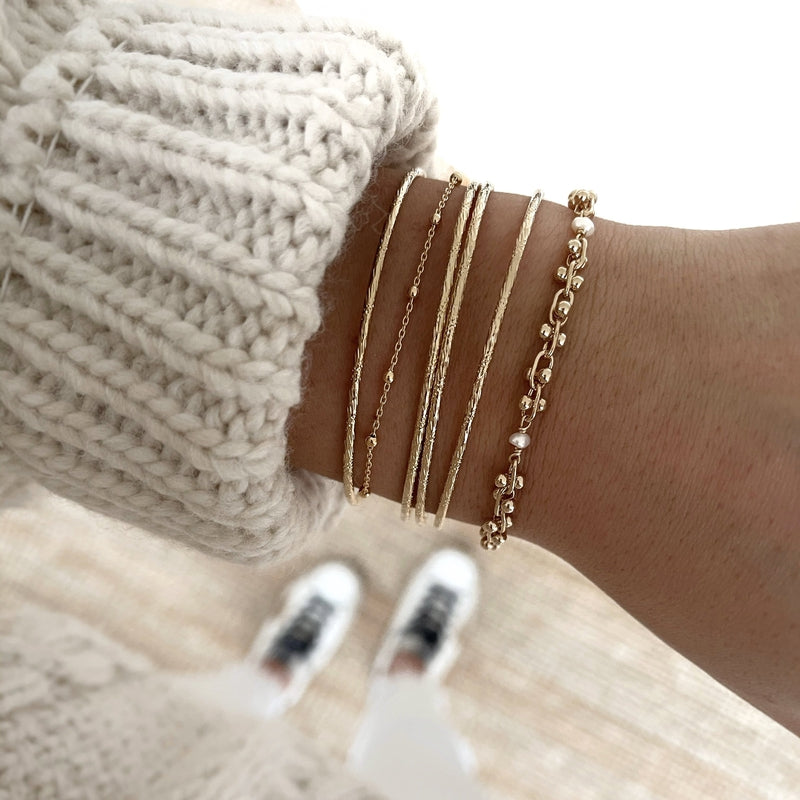 Pulsera «bolas» chapada enInstants Plaisirs Joyería