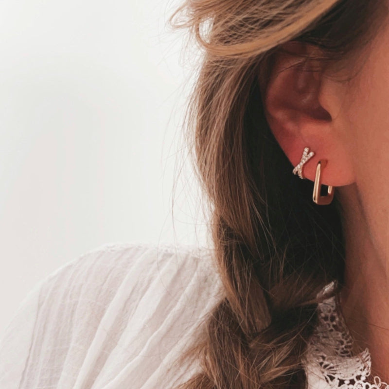 Aros «Madison» chapados enInstants Plaisirs Joyas