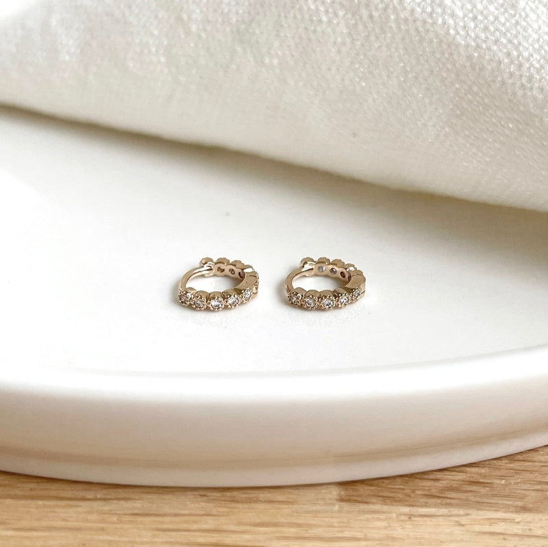 Mini aros «Ria» chapados en oro - Pendientes - Instants Plaisirs -Instants Plaisirs  Joyería