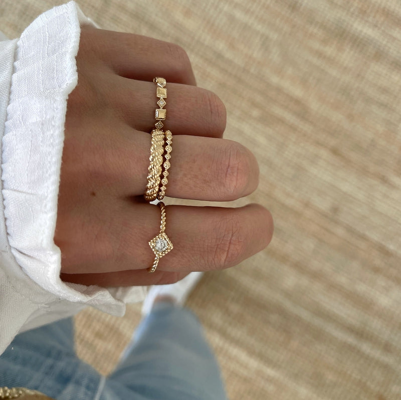 Anillo «Sandra» chapado en oro -Instants Plaisirs  Joyas -Instants Plaisirs  Joyas