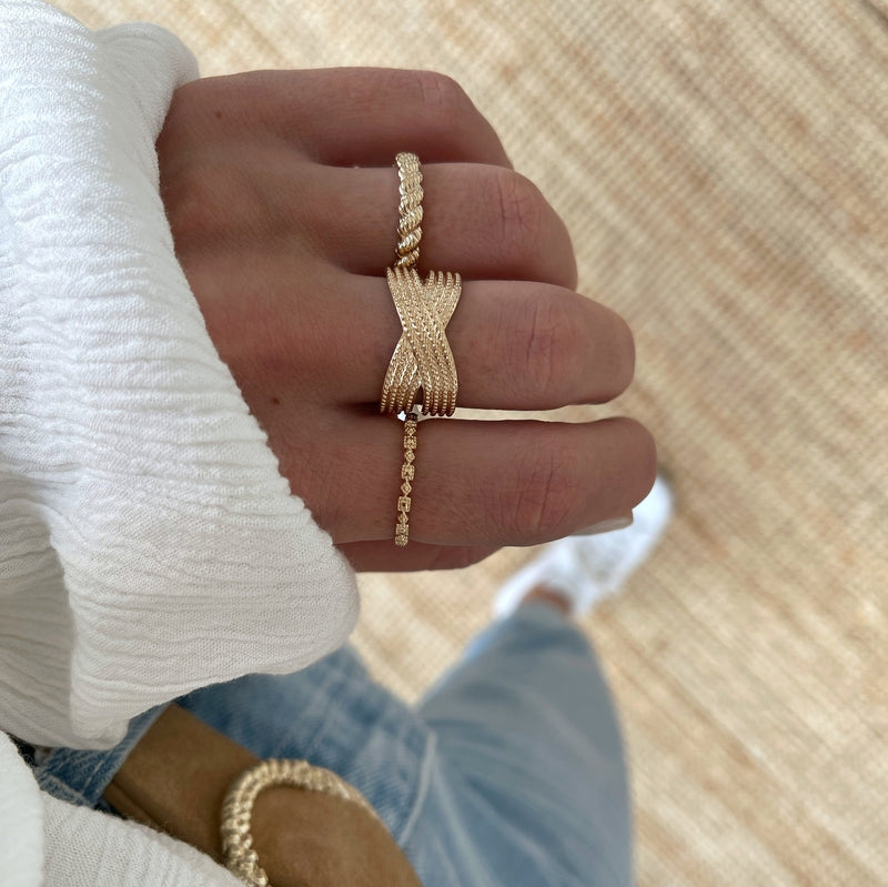 Anillo «Sandra» chapado en oro -Instants Plaisirs  Joyas -Instants Plaisirs  Joyas