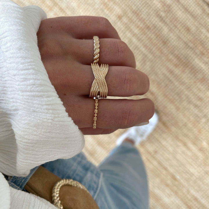 Anillo «Sandra» chapado en oro -Instants Plaisirs  Joyas -Instants Plaisirs  Joyas