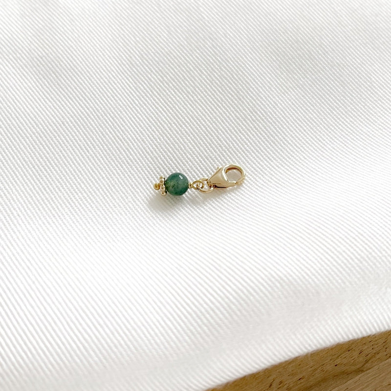 Charm «Lili» Ágata musgosa chapada en oro -Instants Plaisirs Joyas -Instants Plaisirs Joyas